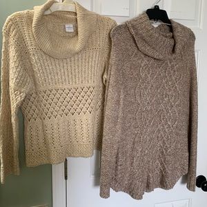 2 Brown Sweaters Lot